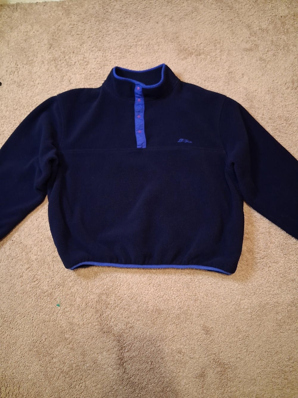 L.L. Bean Dark Navy Fleece with Light Blue Logo